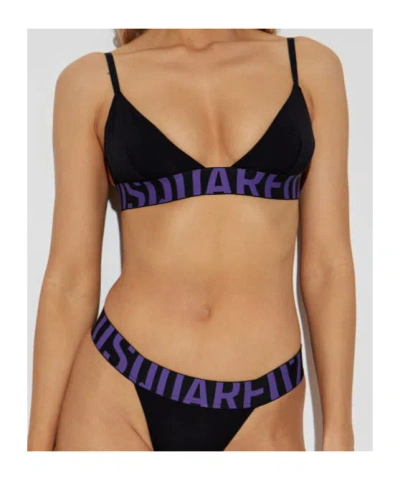 Dsquared2 Logo Bra In Black