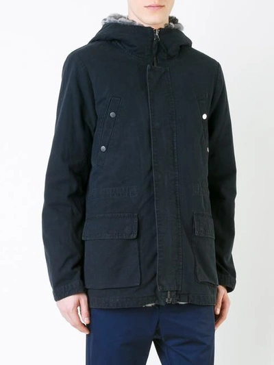 Shop Yves Salomon Fur-lined Parka Jacket - Black