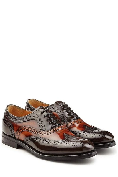 Church's Glossy Leather Brogues In Brown