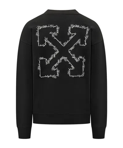 Off-white Script Arrow Diagonal Skate Sweatshirt In Black