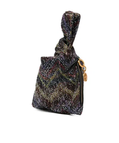 Missoni Metallic Handbag With Chevron Pattern In Pattern