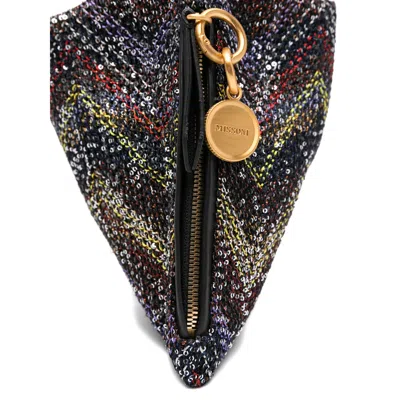 Missoni Metallic Handbag With Chevron Pattern In Pattern