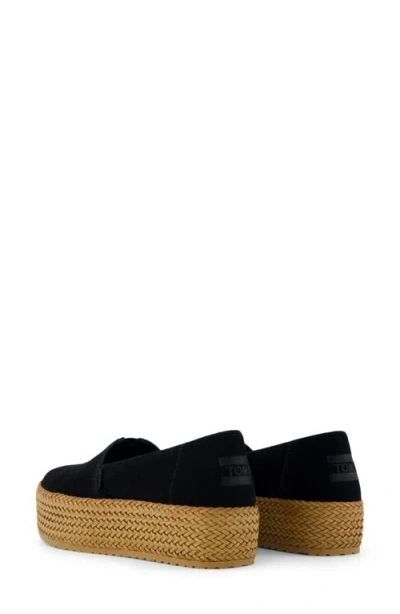 Toms Valencia 10019795black Canvas Slip On Platform Espadrille Uwu346