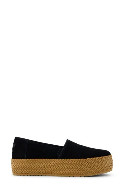 Toms Valencia 10019795black Canvas Slip On Platform Espadrille Uwu346