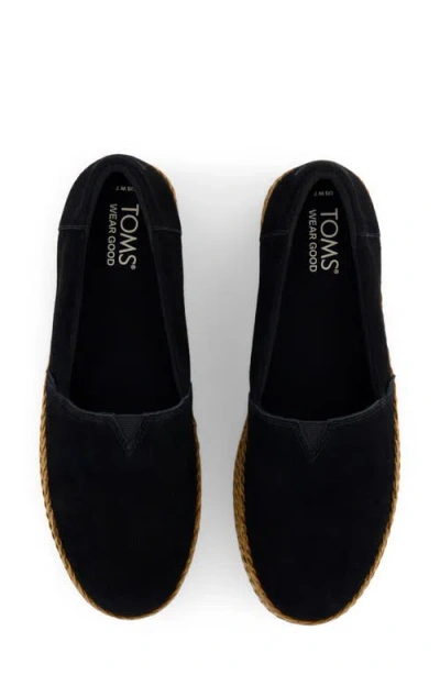 Toms Valencia 10019795black Canvas Slip On Platform Espadrille Uwu346