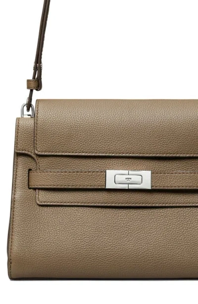 Tory Burch Lee Radziwill Pebble Leather Large Shoulder Bag In Brown