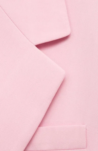 Mango Double Breasted Suit Blazer In Pink