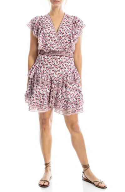 Max Studio Floral Ruffle Minidress In Multi