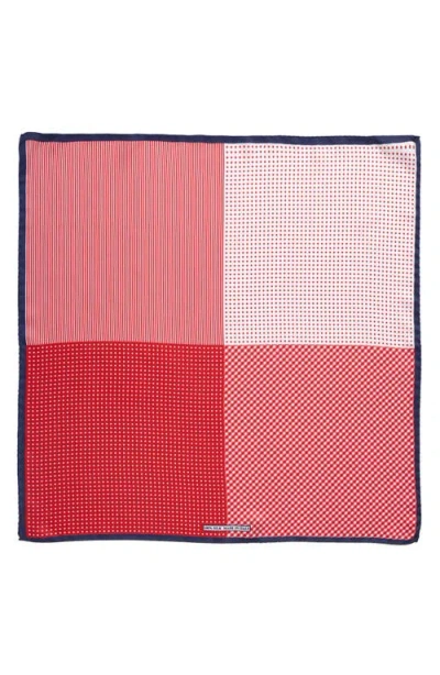 Nordstrom Panel Silk Pocket Square In Red