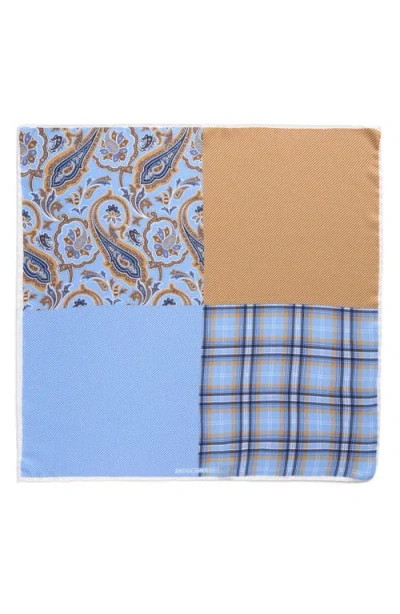 Nordstrom Panel Silk Pocket Square In Blue