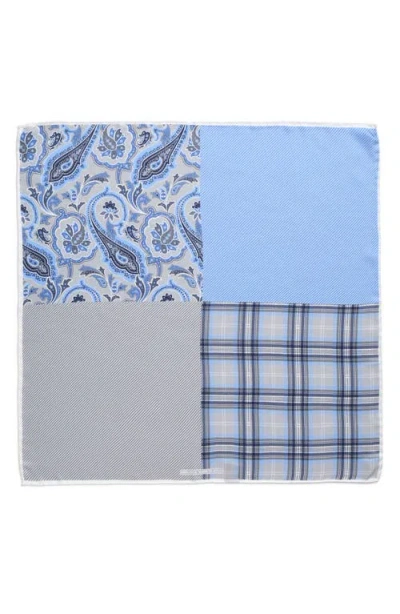 Nordstrom Panel Silk Pocket Square In Blue