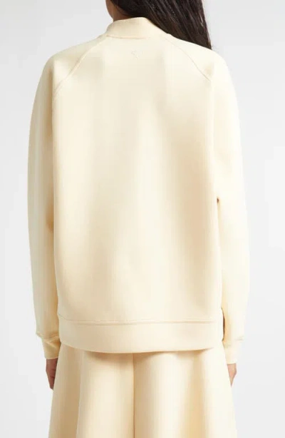 Plan C Cotton Blend Scuba Knit Half Zip Pullover In Yellow