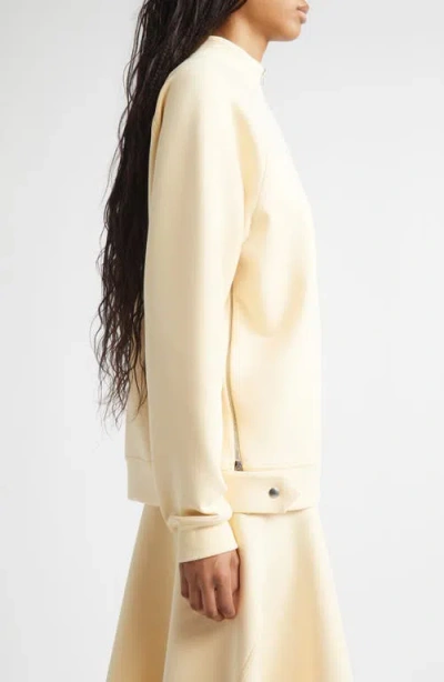 Plan C Cotton Blend Scuba Knit Half Zip Pullover In Yellow