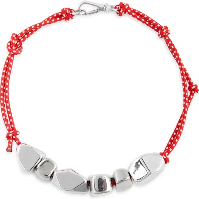 Plan C Stone Cord Necklace In Multi