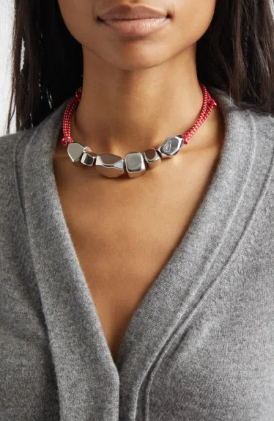 Plan C Stone Cord Necklace In Multi