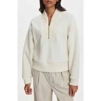 Varley Womens Ivory Marl Davidson Relaxed-fit Stretch-woven Sweatshirt In White