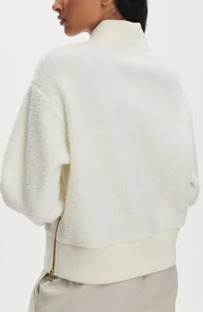 Varley Womens Ivory Marl Davidson Relaxed-fit Stretch-woven Sweatshirt In White