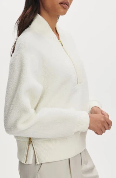 Varley Womens Ivory Marl Davidson Relaxed-fit Stretch-woven Sweatshirt In White