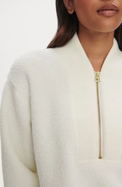 Varley Womens Ivory Marl Davidson Relaxed-fit Stretch-woven Sweatshirt In White