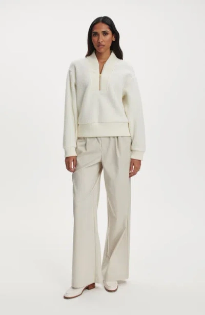 Varley Womens Ivory Marl Davidson Relaxed-fit Stretch-woven Sweatshirt In White