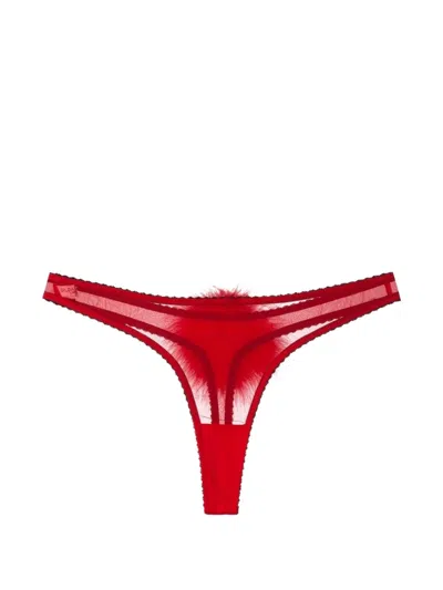 Gilda & Pearl Brief Encounter Pom Pom Thong In Red