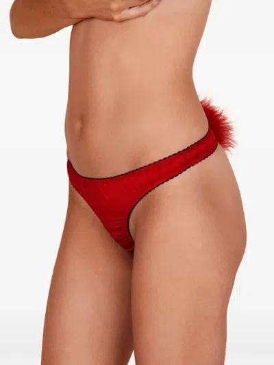 Gilda & Pearl Brief Encounter Pom Pom Thong In Red