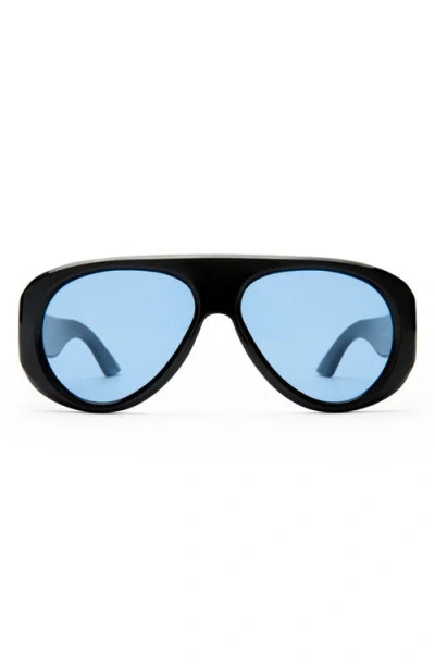 Le Specs Dream Boat 57mm Aviator Sunglasses In Black