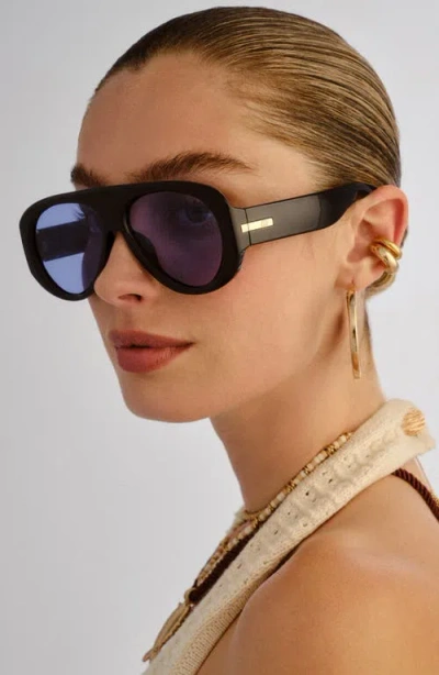 Le Specs Dream Boat 57mm Aviator Sunglasses In Black