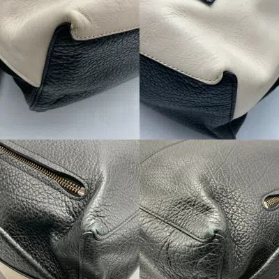 Pre-owned Coach Black White Leather Backpack () In Multi