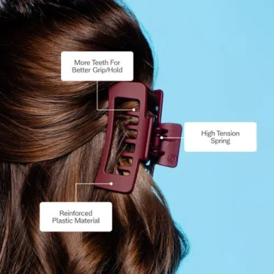 Gimme Beauty Rectangle Double Teeth Claw Clip In Multi