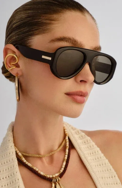 Le Specs Dream Boat 57mm Polarized Aviator Sunglasses In Green