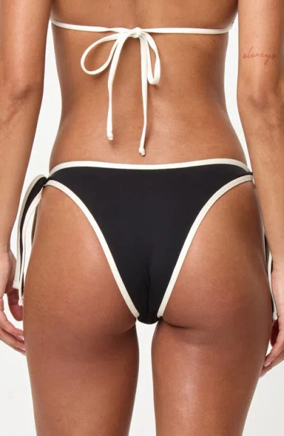 L*space Lspace Shane Bitsy Side Tie Bikini Bottoms In Black
