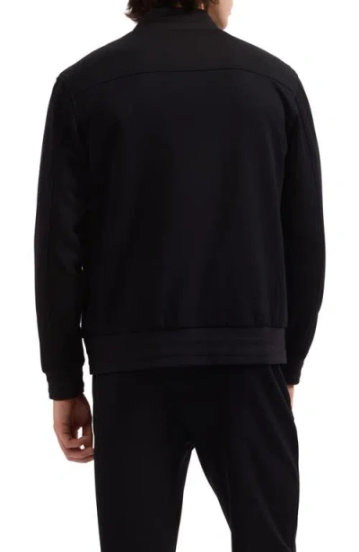 Bugatchi Soft Touch Knit Reversible Bomber Jacket In Black
