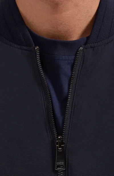 Bugatchi Soft Touch Knit Reversible Bomber Jacket In Black