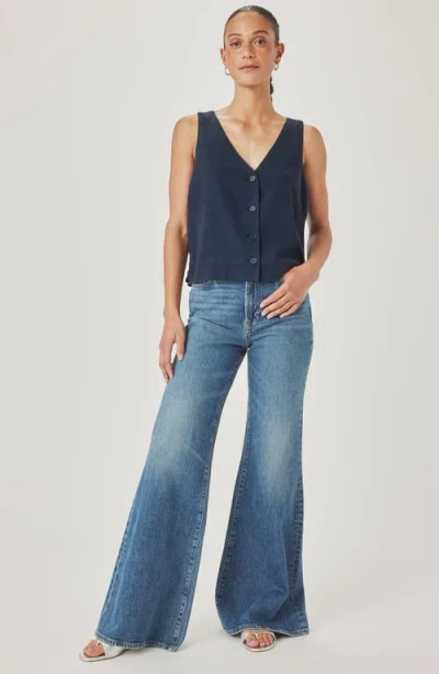 Splendid Adele Linen Blend Vest In Blue