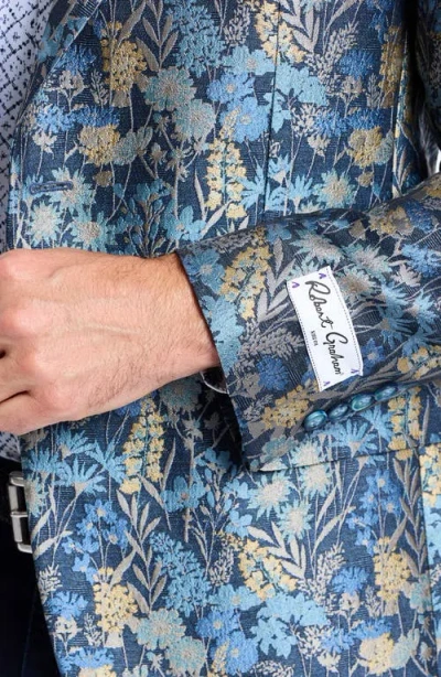 Robert Graham Radford Tailored Fit Floral Jacquard Sport Coat In Blue