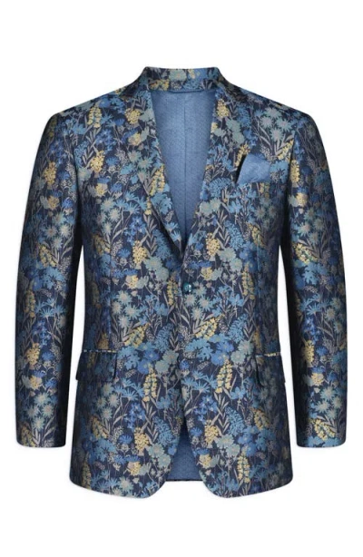 Robert Graham Radford Tailored Fit Floral Jacquard Sport Coat In Blue