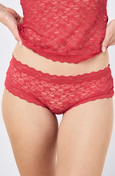 Papinelle Lulu Lace Boyshort Pantie In Red