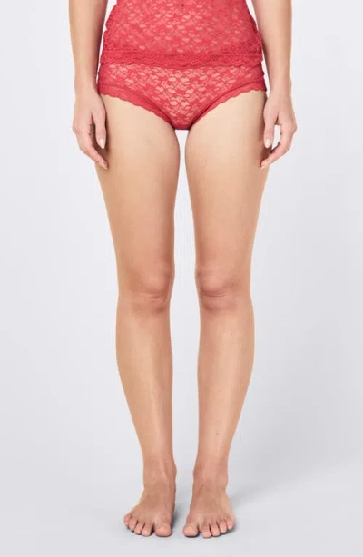 Papinelle Lulu Lace Boyshort Pantie In Red