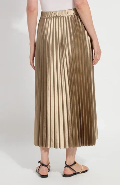 Lyssé Nina Pleated Midi Skirt In Celadon In Gold