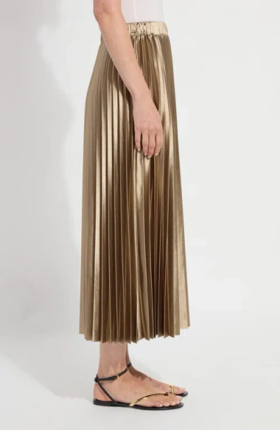 Lyssé Nina Pleated Midi Skirt In Celadon In Gold