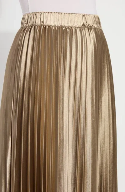 Lyssé Nina Pleated Midi Skirt In Celadon In Gold