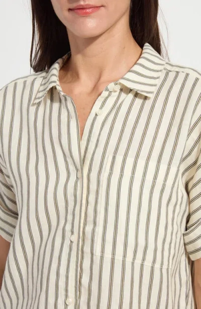 Lyssé Lysse Adley Stripe Linen Button-up Shirt In Multi