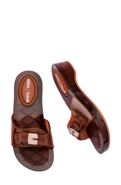 Melissa X Scholl Pescura Platform Slide Sandal In Brown