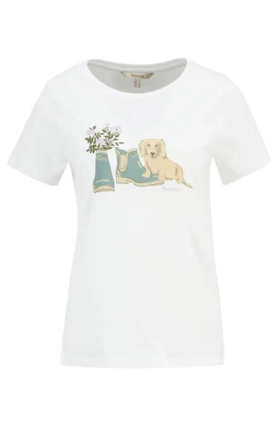 Barbour Brambles Cotton Graphic T-shirt In White