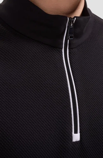 Bugatchi Soft Touch Quarter Zip In Black