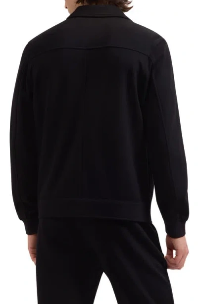 Bugatchi Soft Touch Blouson Knit Jacket In Black