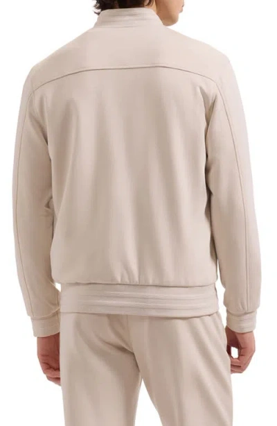 Bugatchi Soft Touch Knit Reversible Bomber Jacket In Neutral