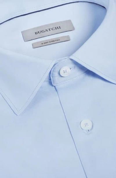 Bugatchi Miles Ooohcotton® Solid Short Sleeve Button-up Shirt In Blue