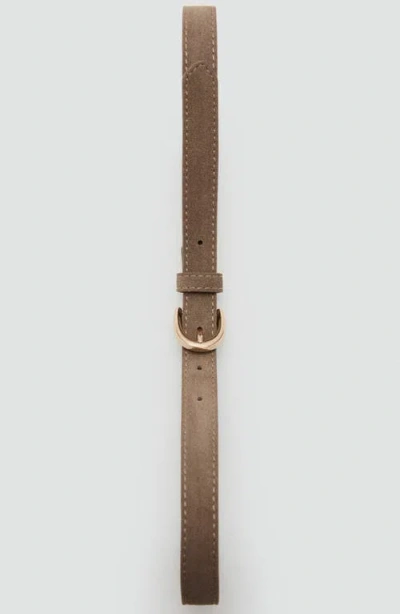 Mango Suede Belt In Brown